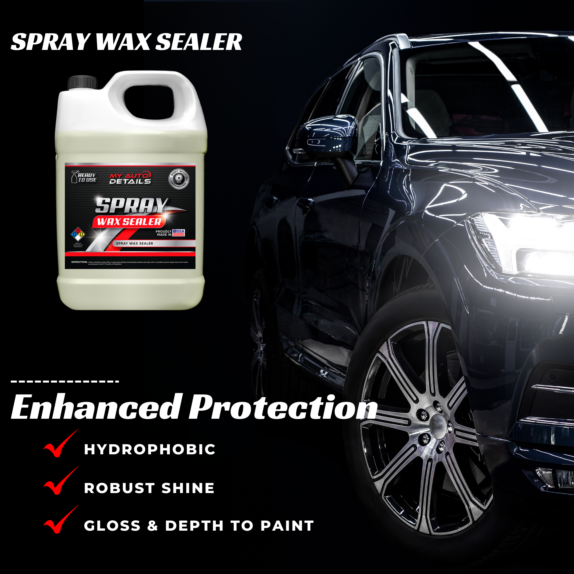 Shop Spray Wax Sealer for Cars in California | My Auto Details